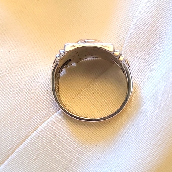 ART Deco 10k 925 vintage Roman soldier cameo ring - Picture 2 of 4